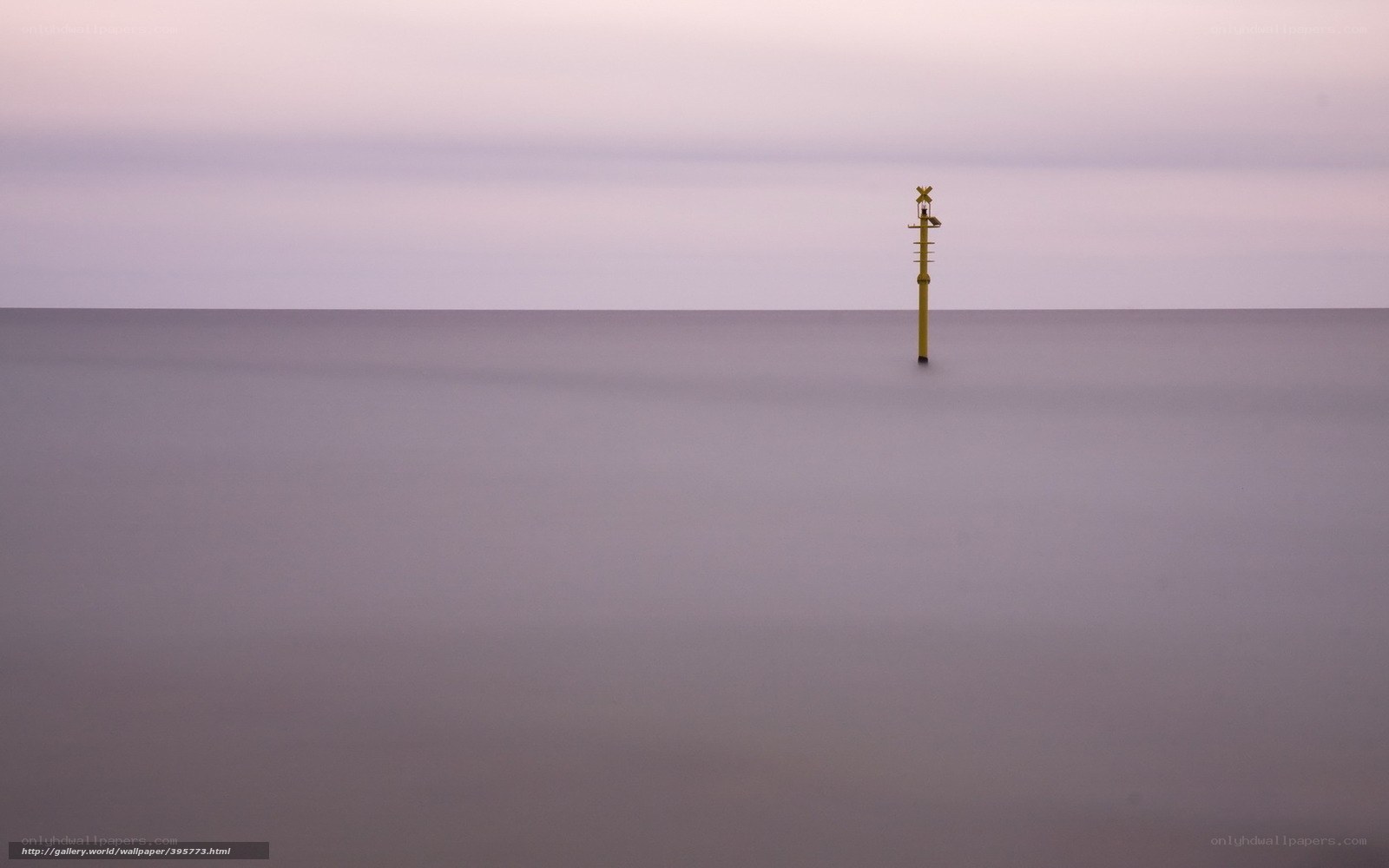 Solitary buoy at dusk
