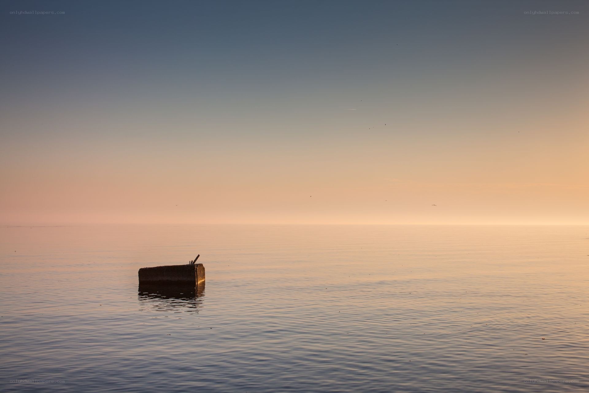 Solitary buoy at sunset