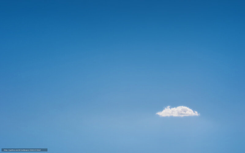 solitary cloud in blue sky