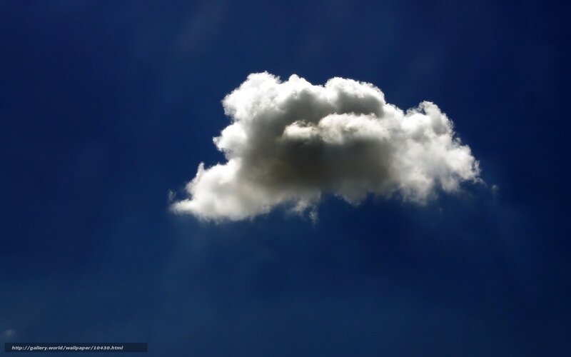 solitary cloud in blue sky