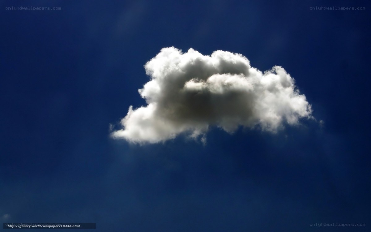 solitary cloud in blue sky