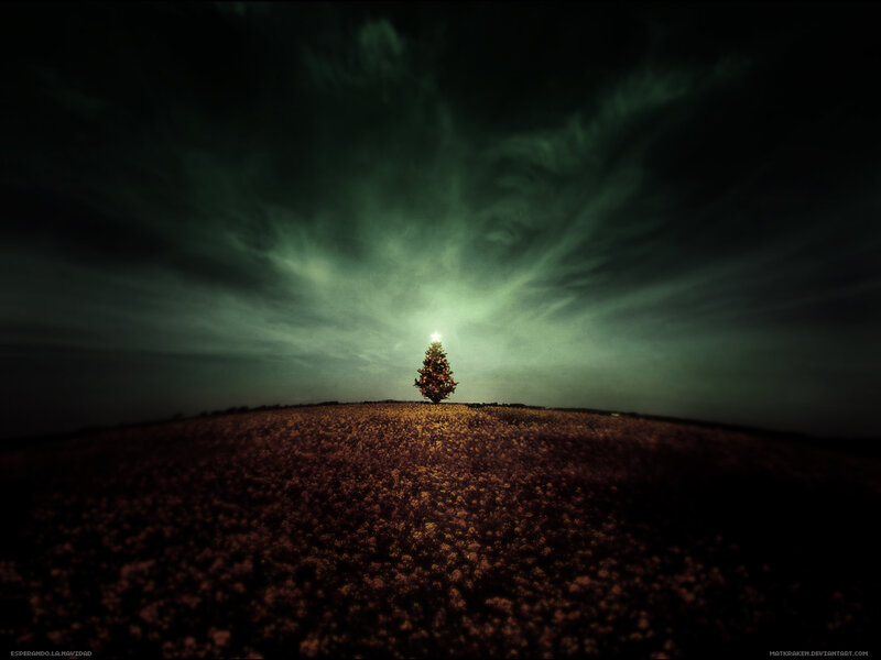 Solitary Decorated Tree — Green