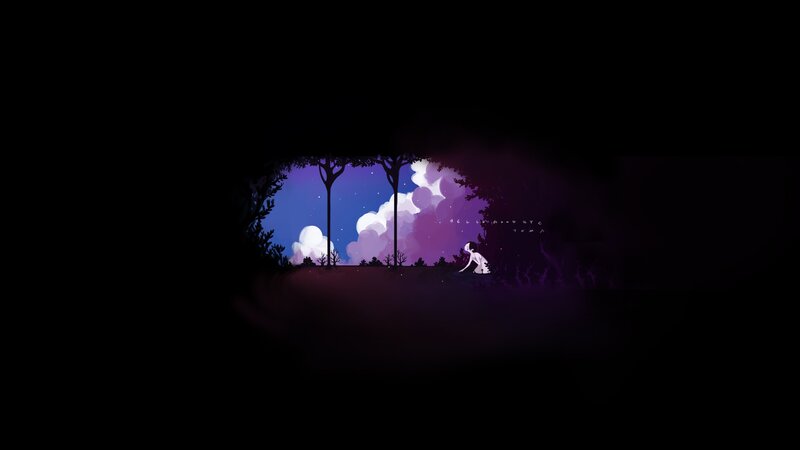 solitary figure in a dreamy forest