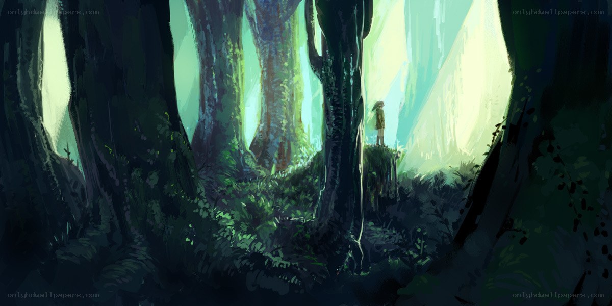 solitary figure in a forest