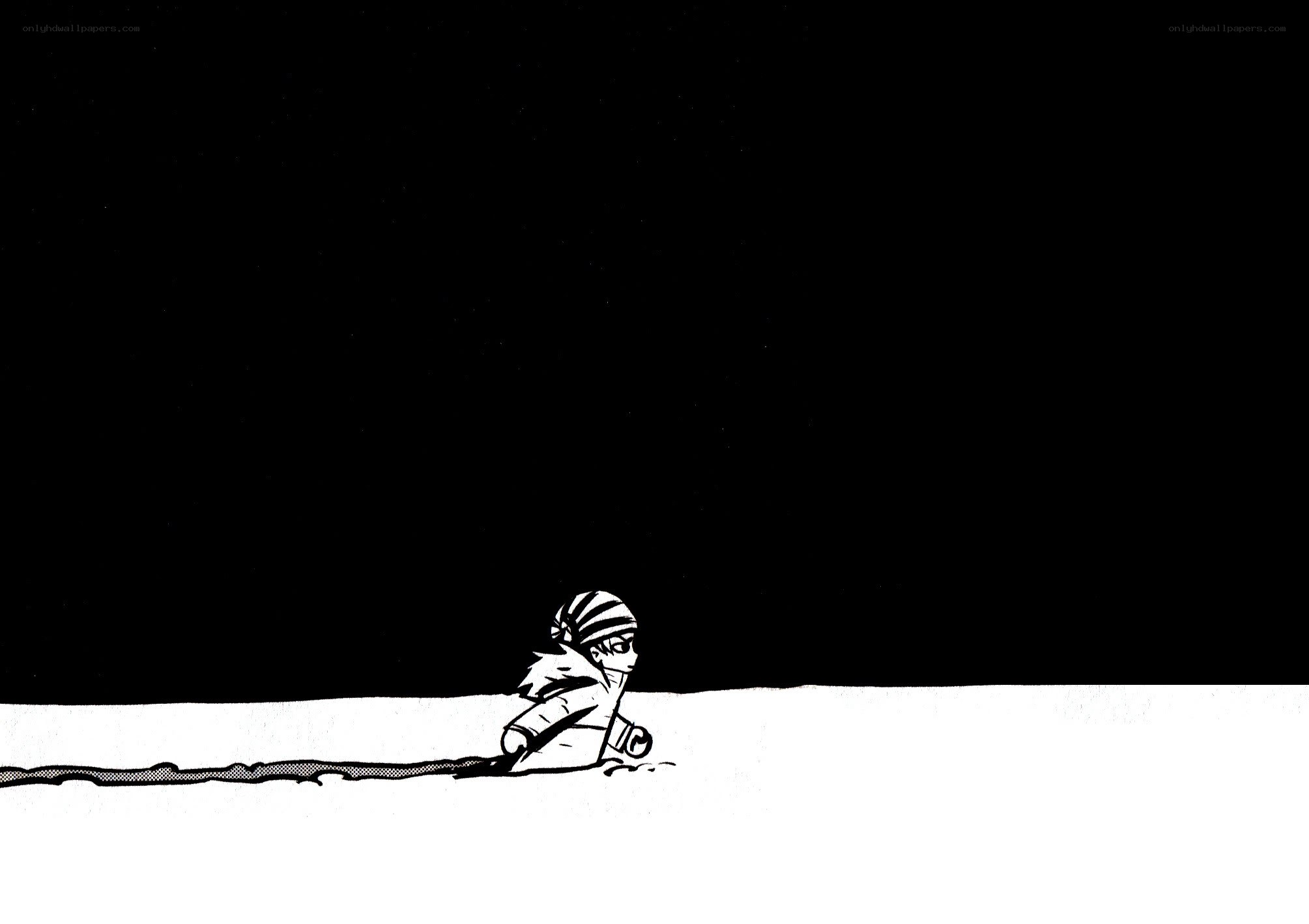solitary figure in darkness