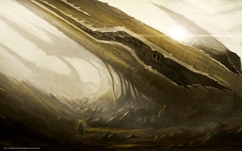 Solitary Figure in Desert