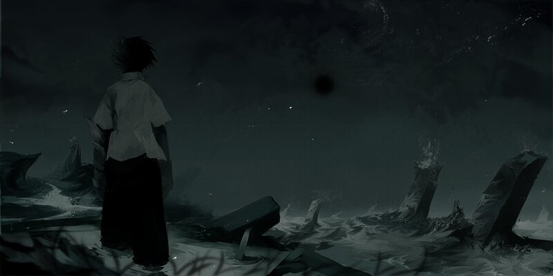 solitary figure on a desolate shore
