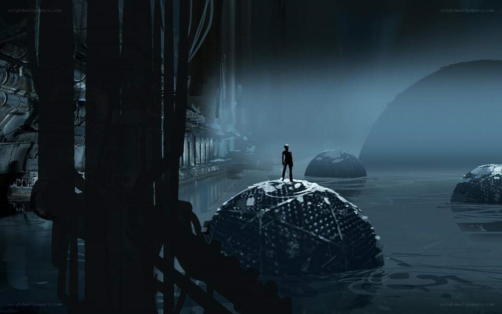 solitary figure on a dome