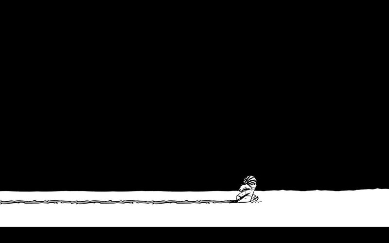solitary figure on a line