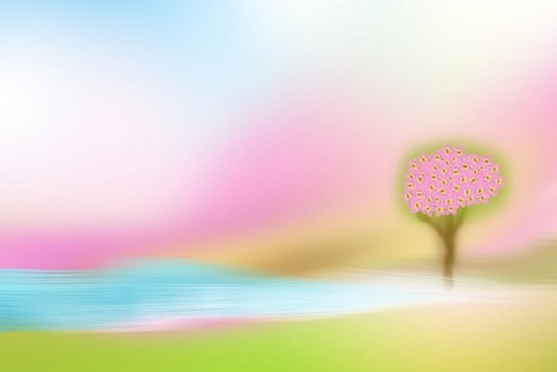 Solitary Flowering Tree — Pink