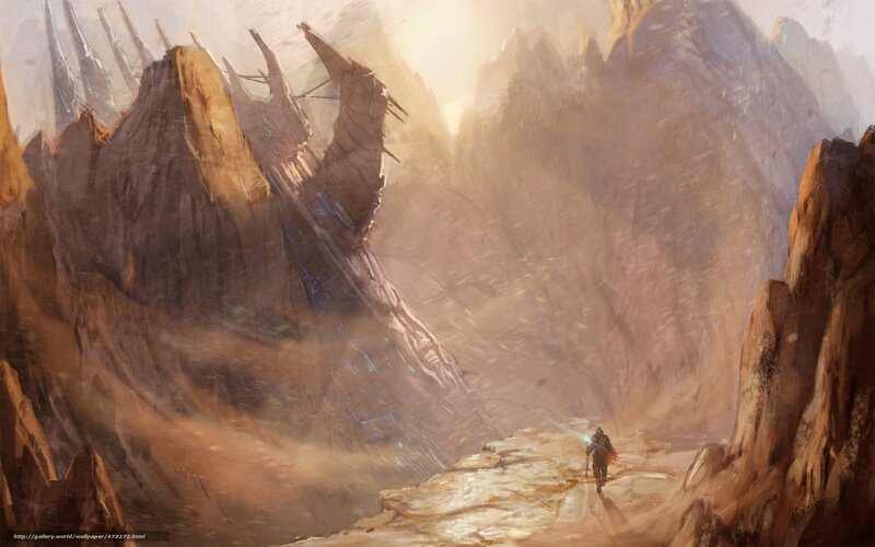solitary traveler in a canyon
