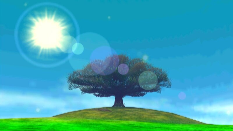 Solitary Tree on Hill — Green, Serene, Afternoon, 3d Render
