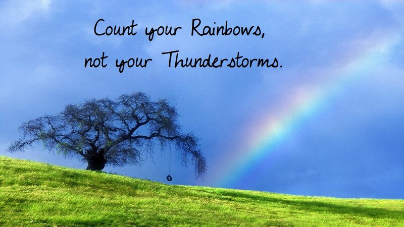 Solitary Tree on Hill — Green, Serene, Afternoon, Photograph, Rainbow