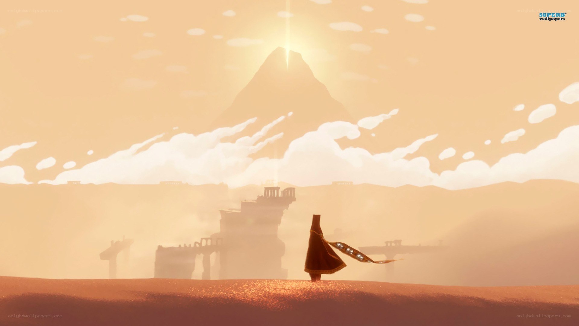 solo figure in desert landscape