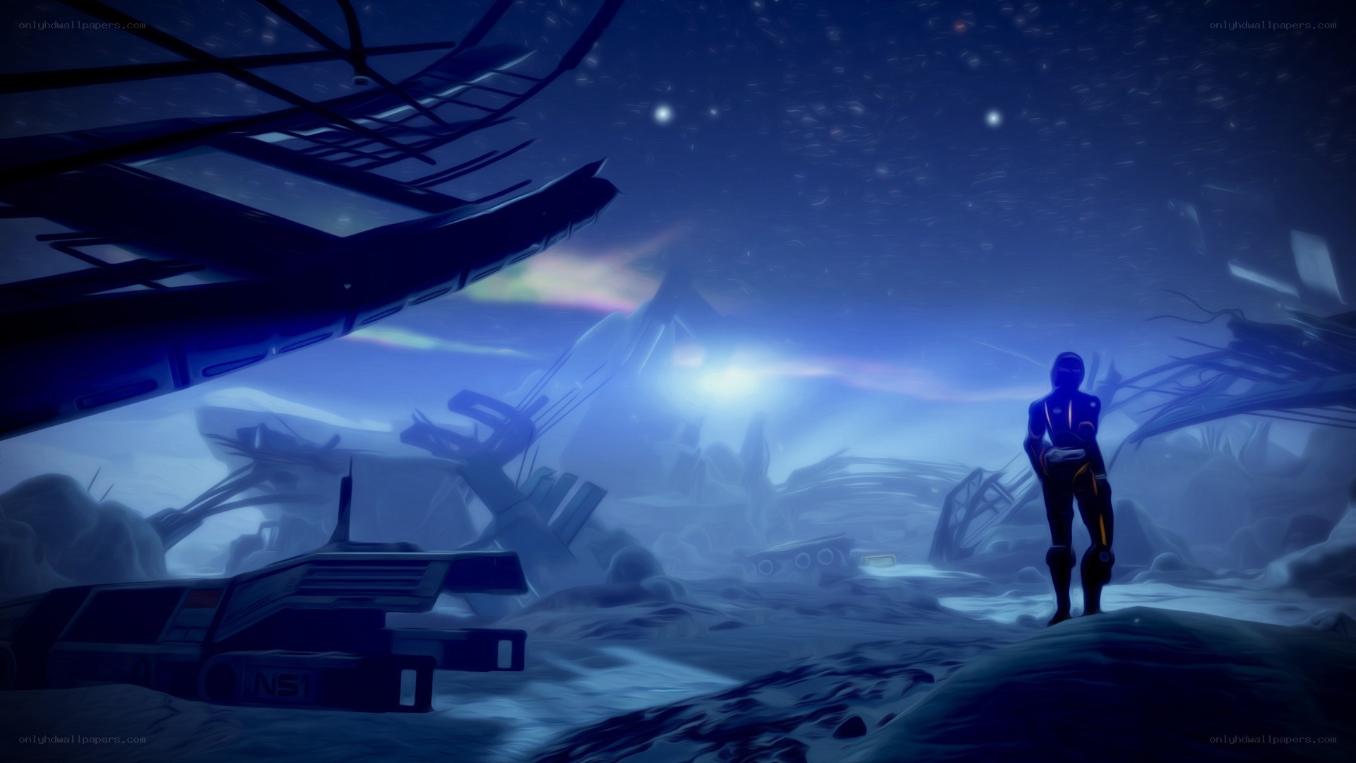 solo figure on alien planet