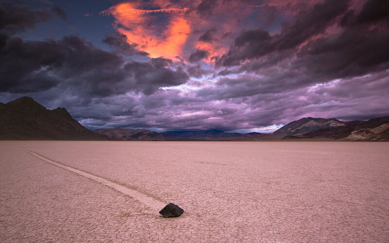 Solo Rock on Cracked Earth