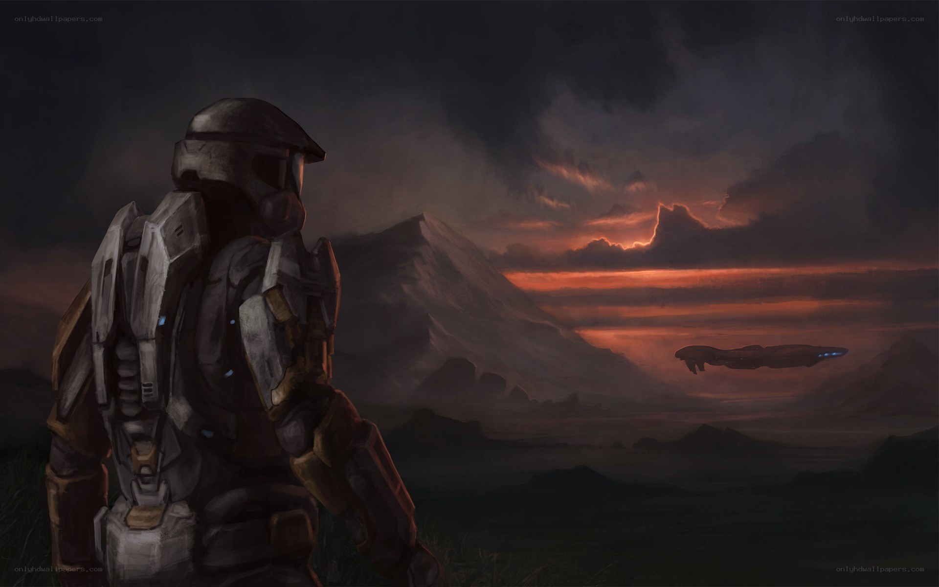 solo soldier at sunset
