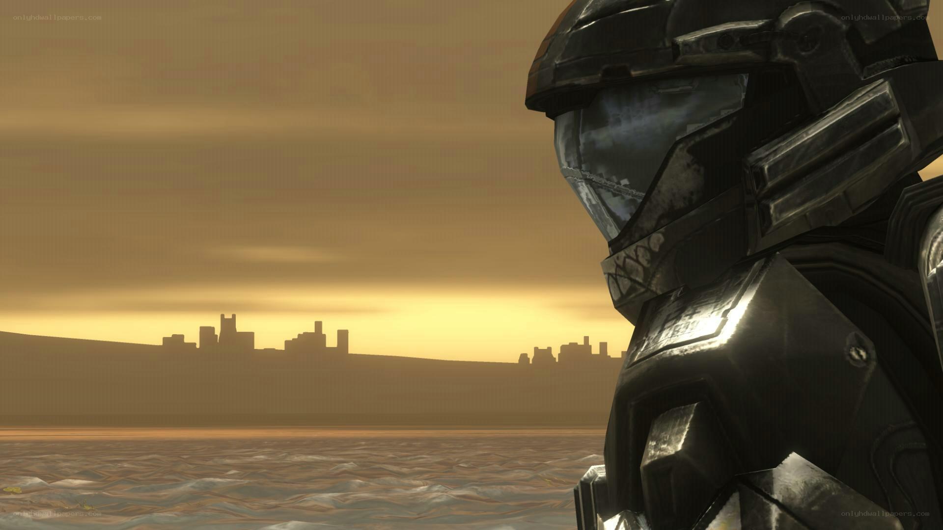 solo soldier at sunset