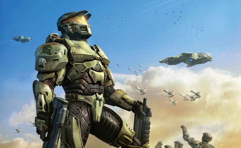 Solo Soldier in Armor — Blue, Dramatic, Afternoon