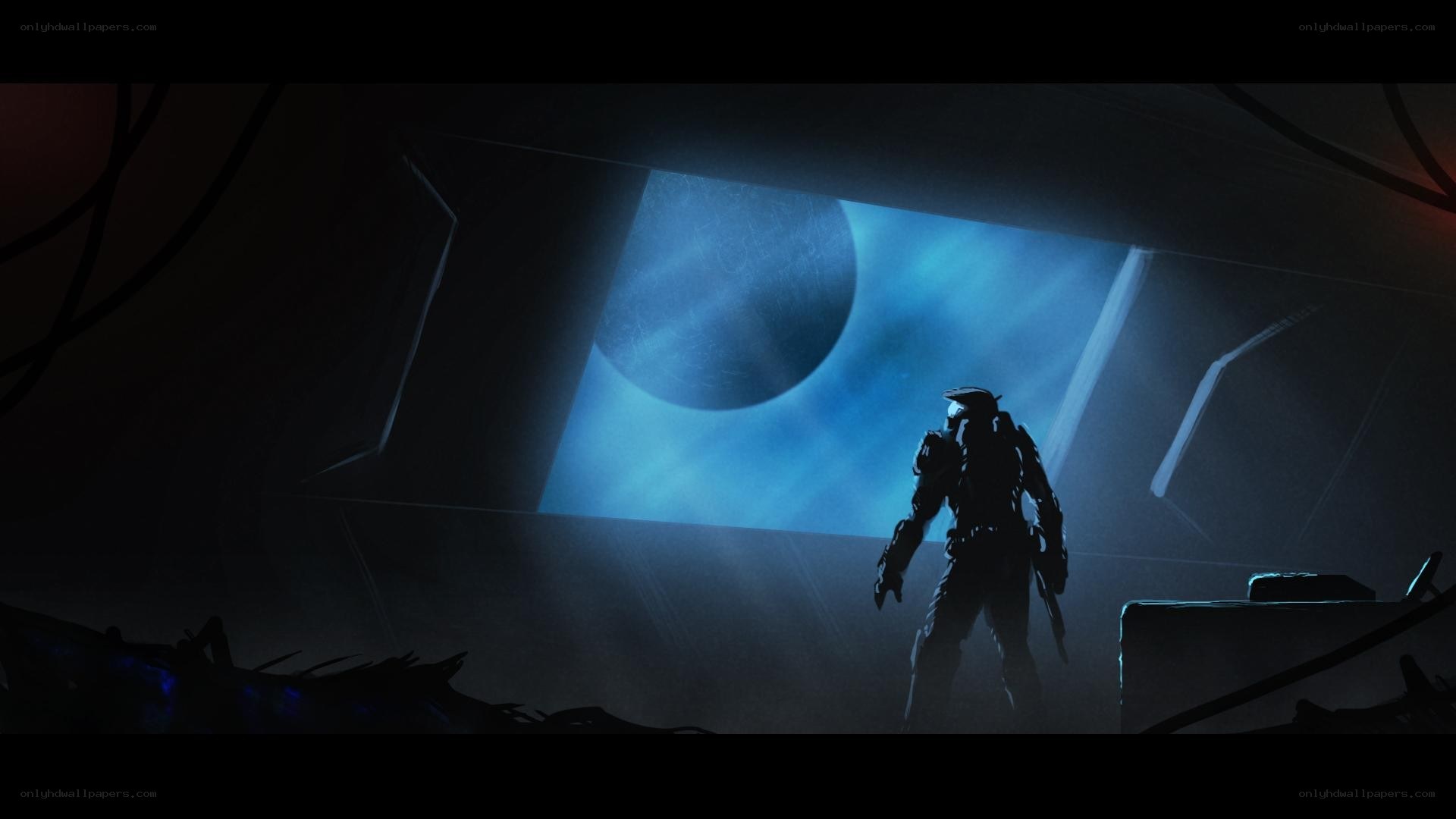 solo soldier in dark corridor