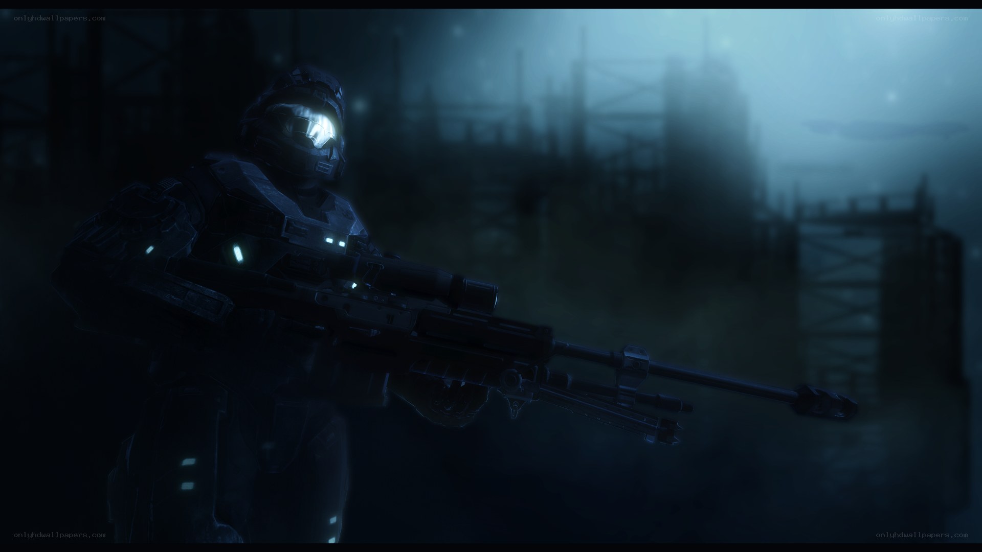 solo soldier in dark environment