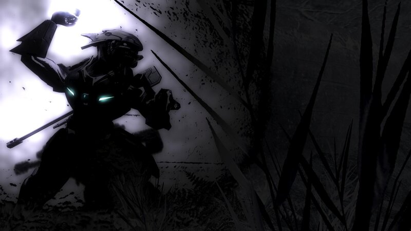 solo soldier in dark forest