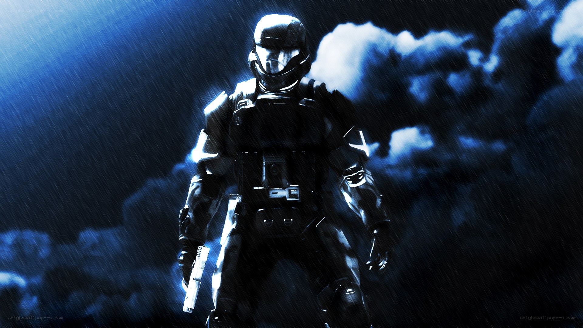solo soldier in rain
