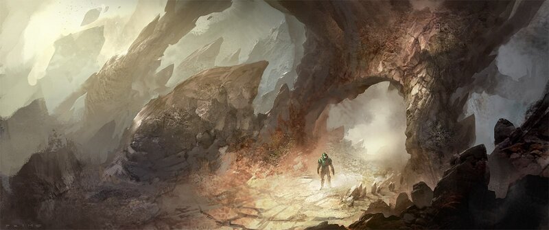 solo traveler in a cavern