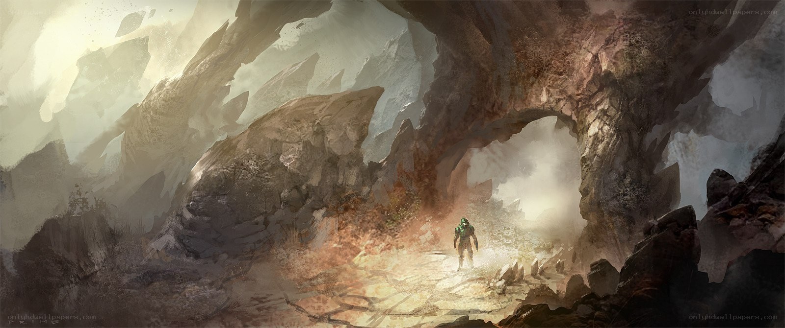 solo traveler in a cavern