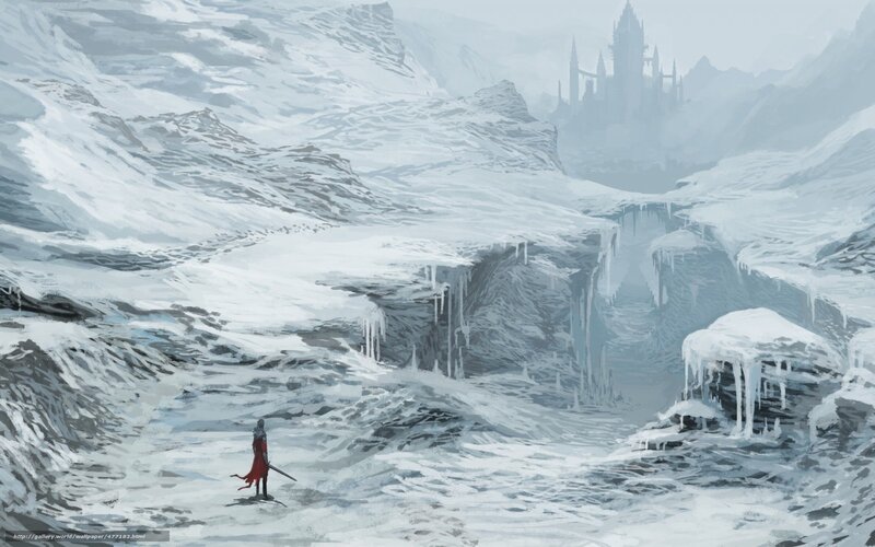 solo traveler in icy landscape