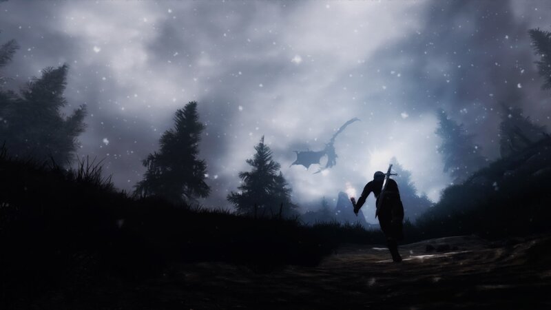 solo traveler in snowy forest