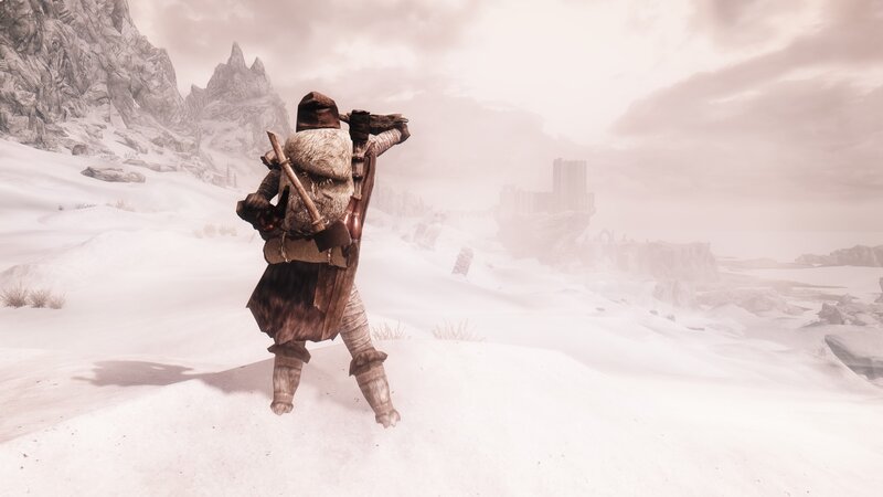 solo traveler in snowy landscape