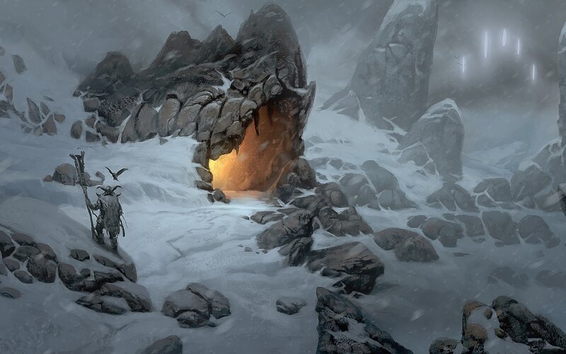 solo traveler in snowy mountains