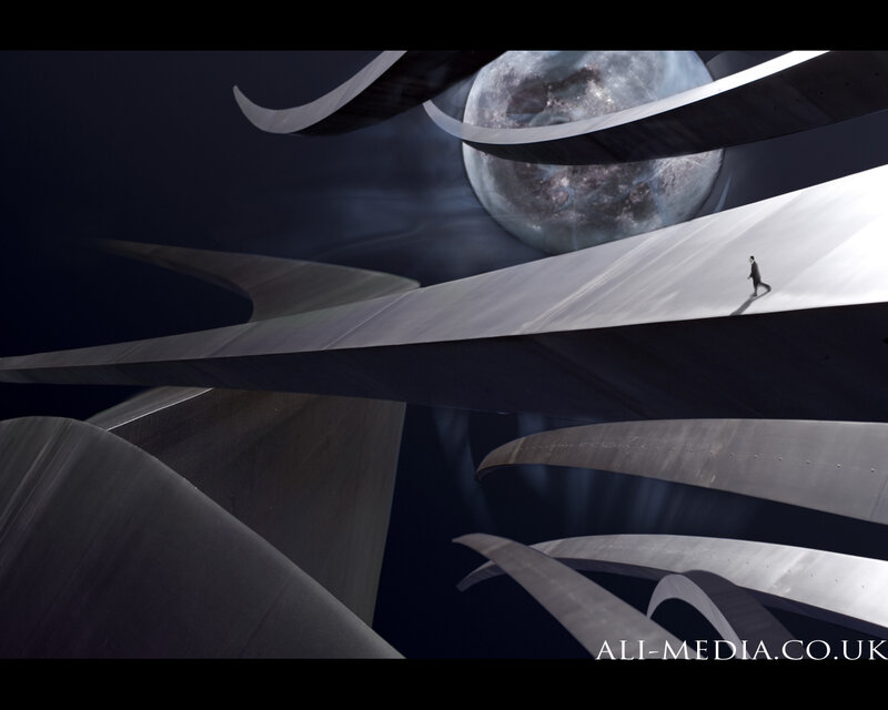 solo traveler on alien structure