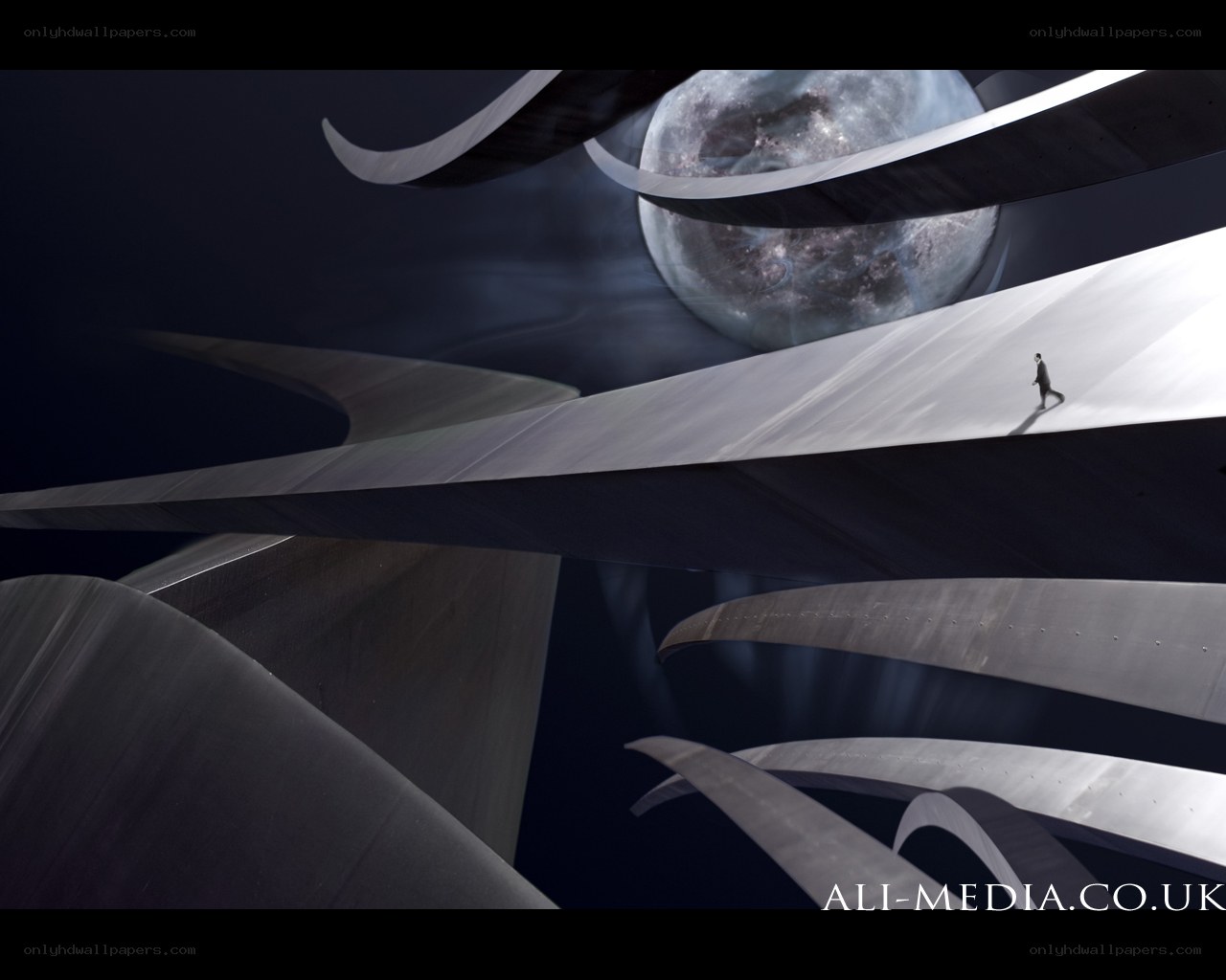 solo traveler on alien structure