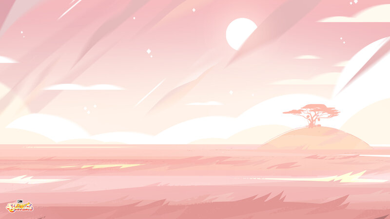 Solo Tree on Hill — Pink, Serene