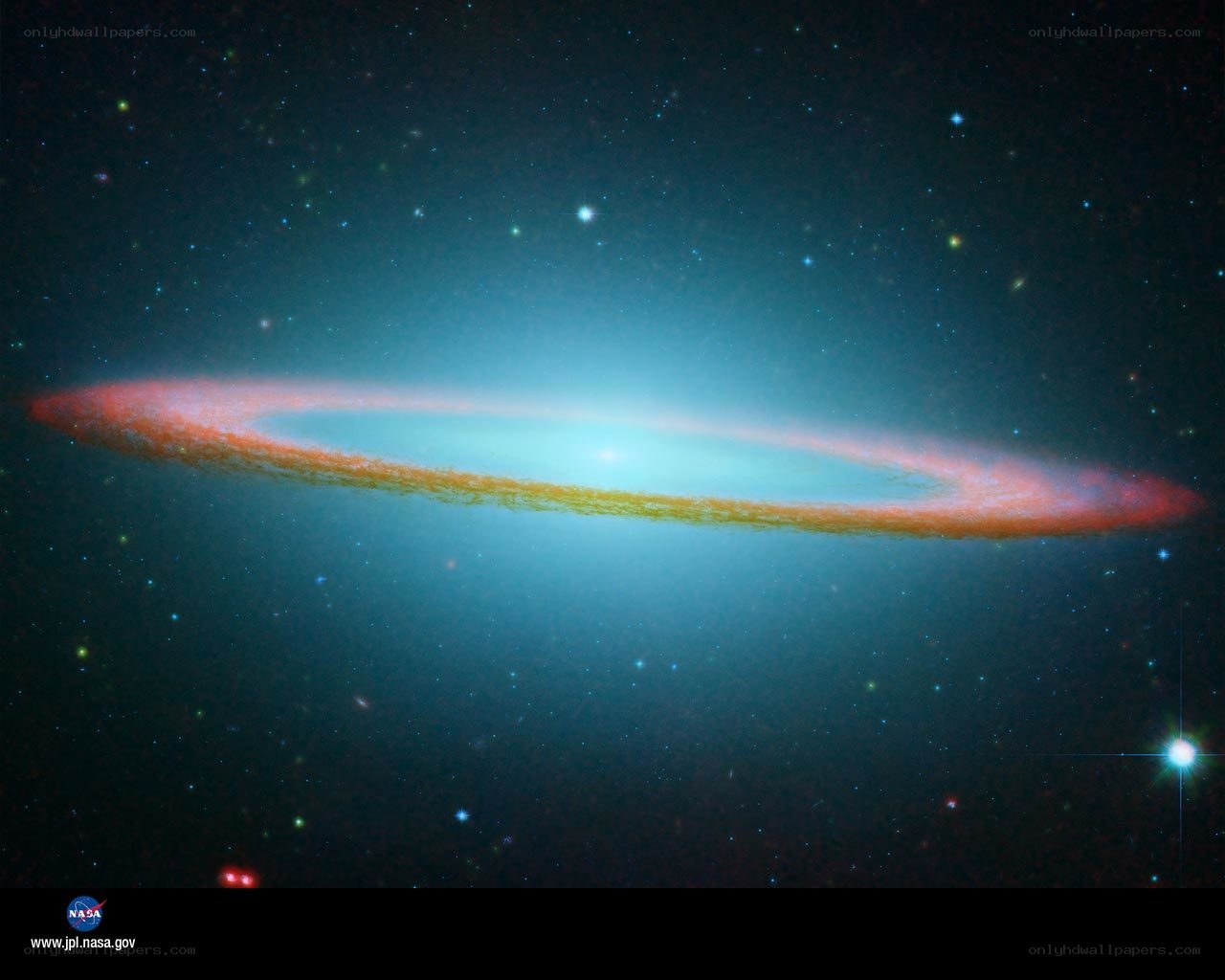 Sombrero Galaxy in space