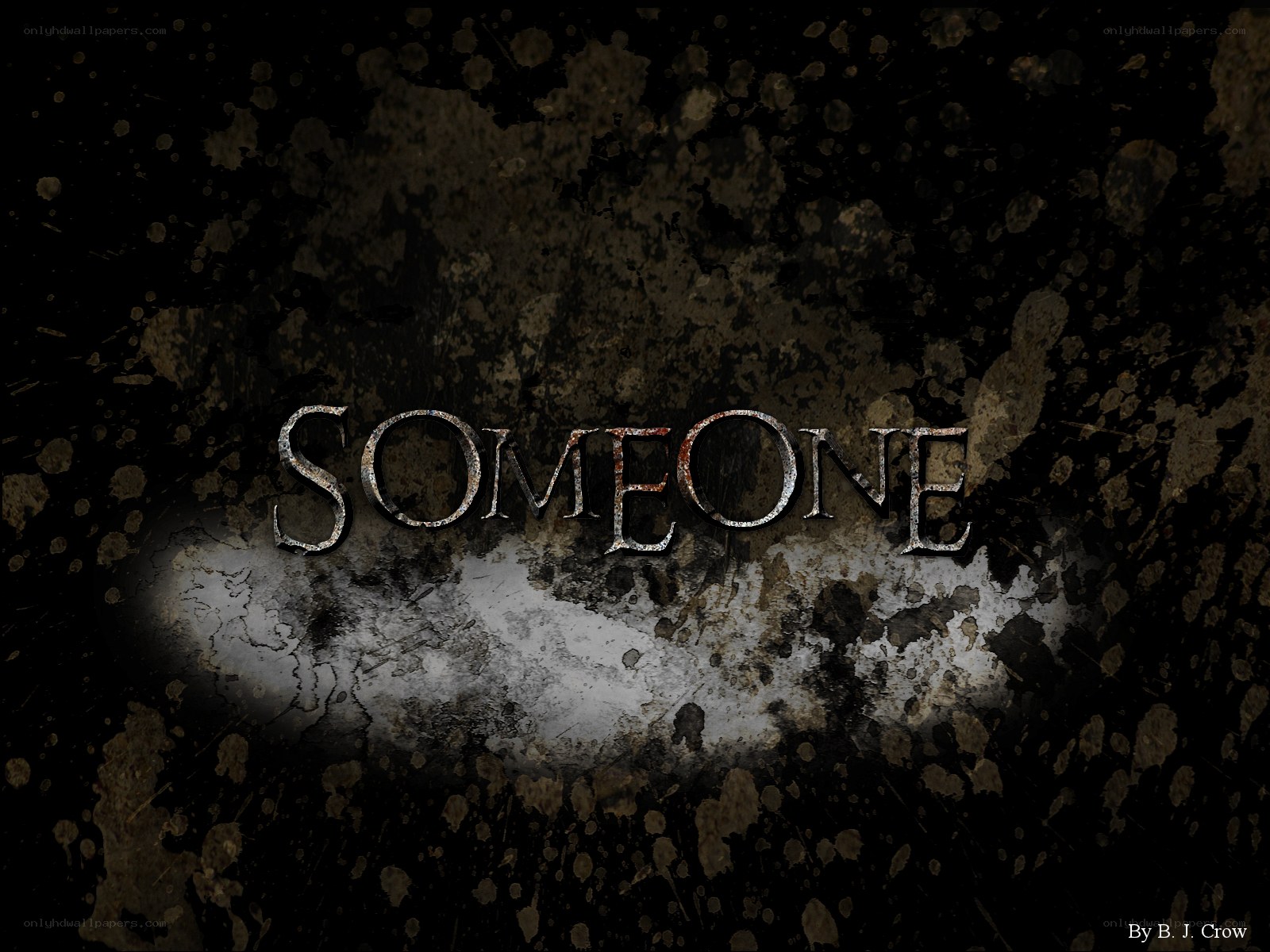 Someone text on dark background