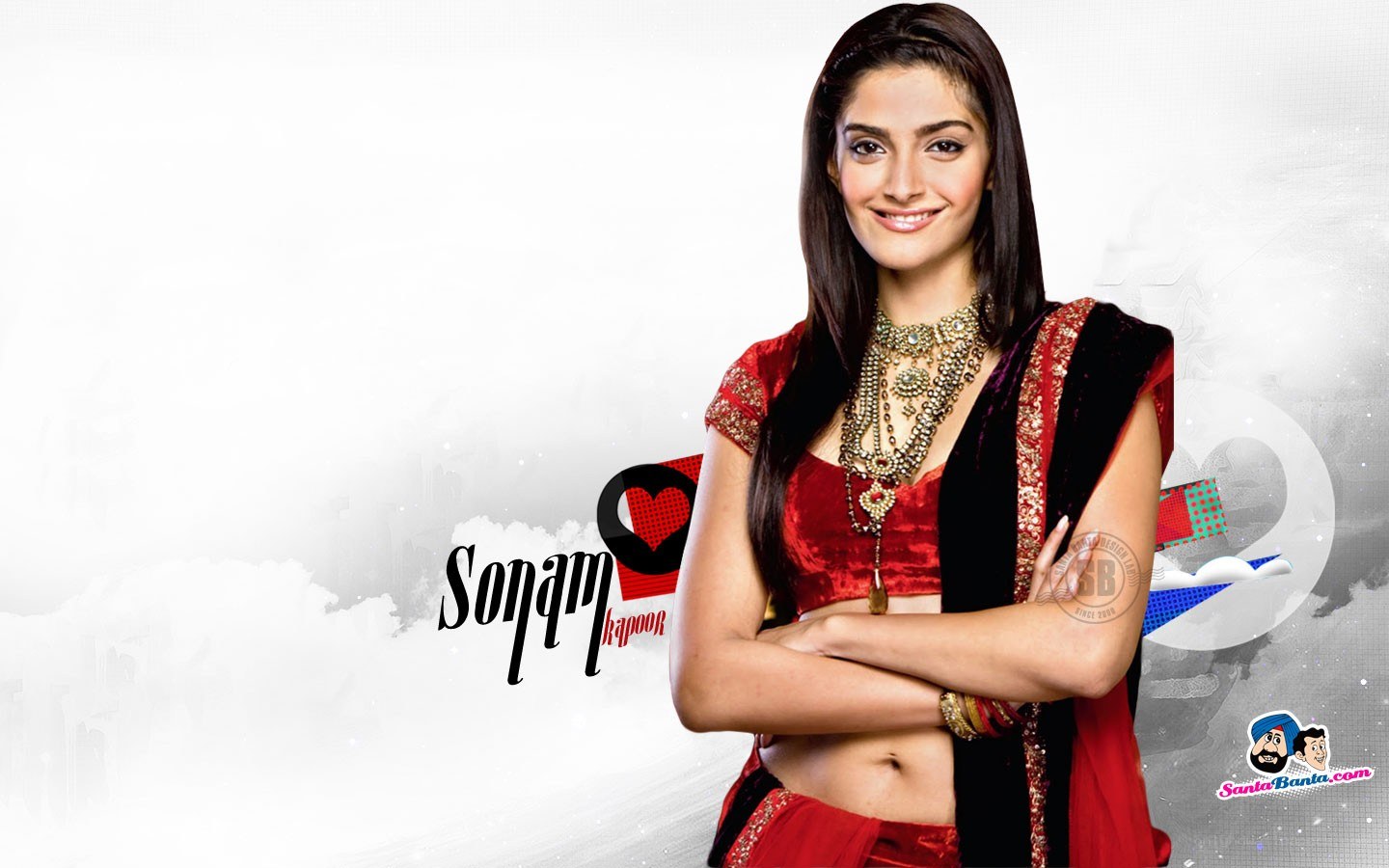 Sonam Kapoor in red sari