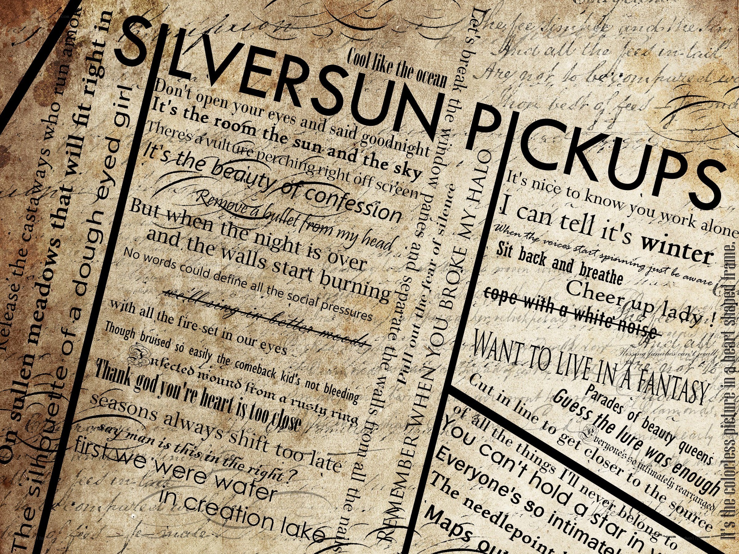 song lyrics collage