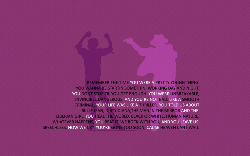 song lyrics on purple background