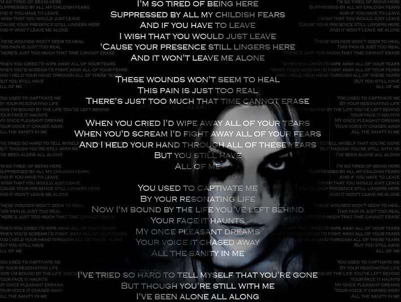 song lyrics with woman's face