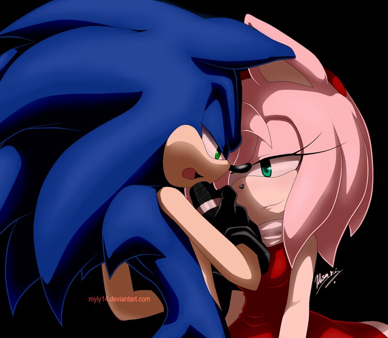 Sonic and Amy Embracing