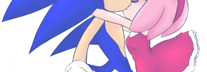 Sonic and Amy Hugging — Blue, Affectionate