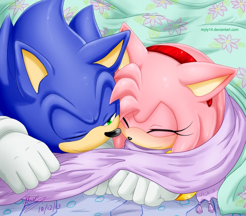Sonic and Amy Hugging
