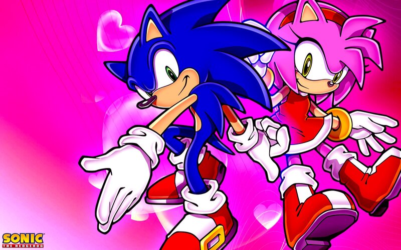Sonic and Amy in a romantic scene