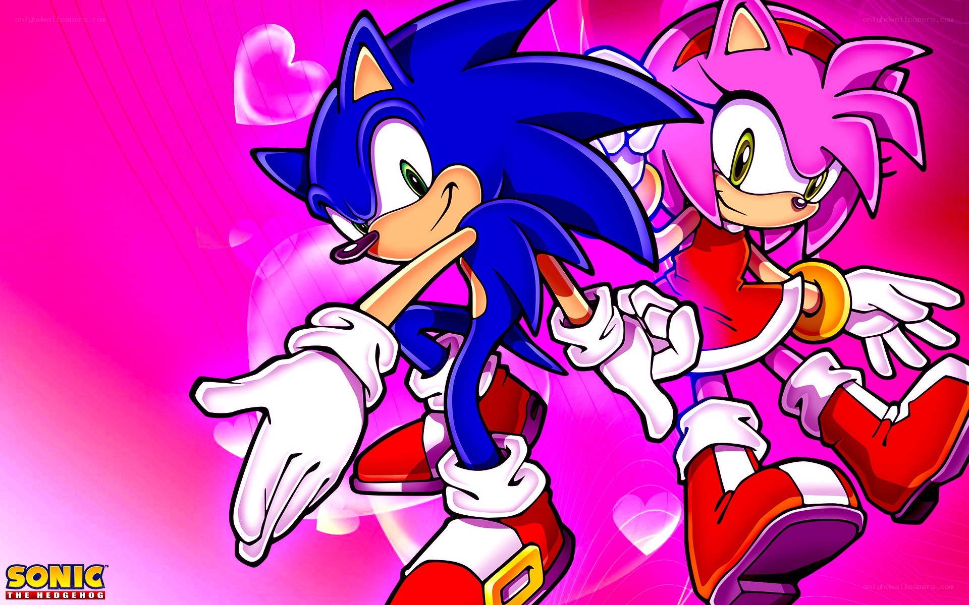 Sonic and Amy in a romantic scene