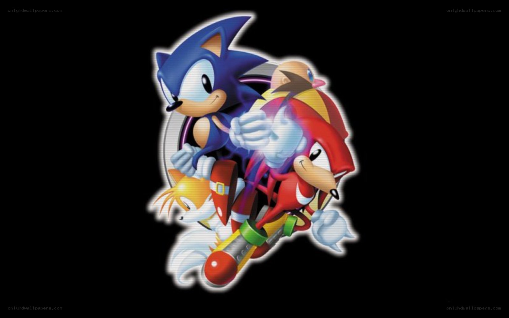 Sonic and friends in action