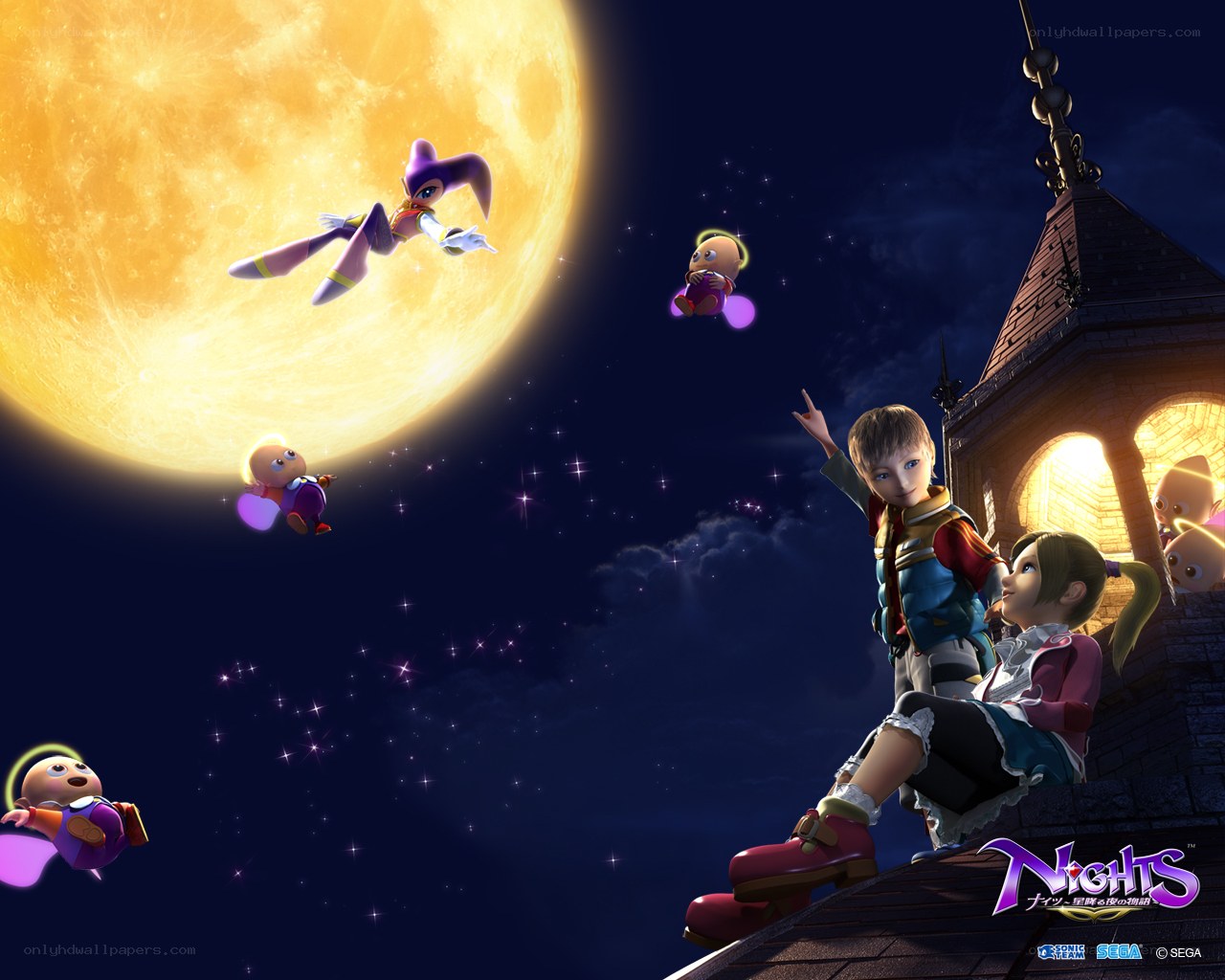 Sonic and friends under the moon