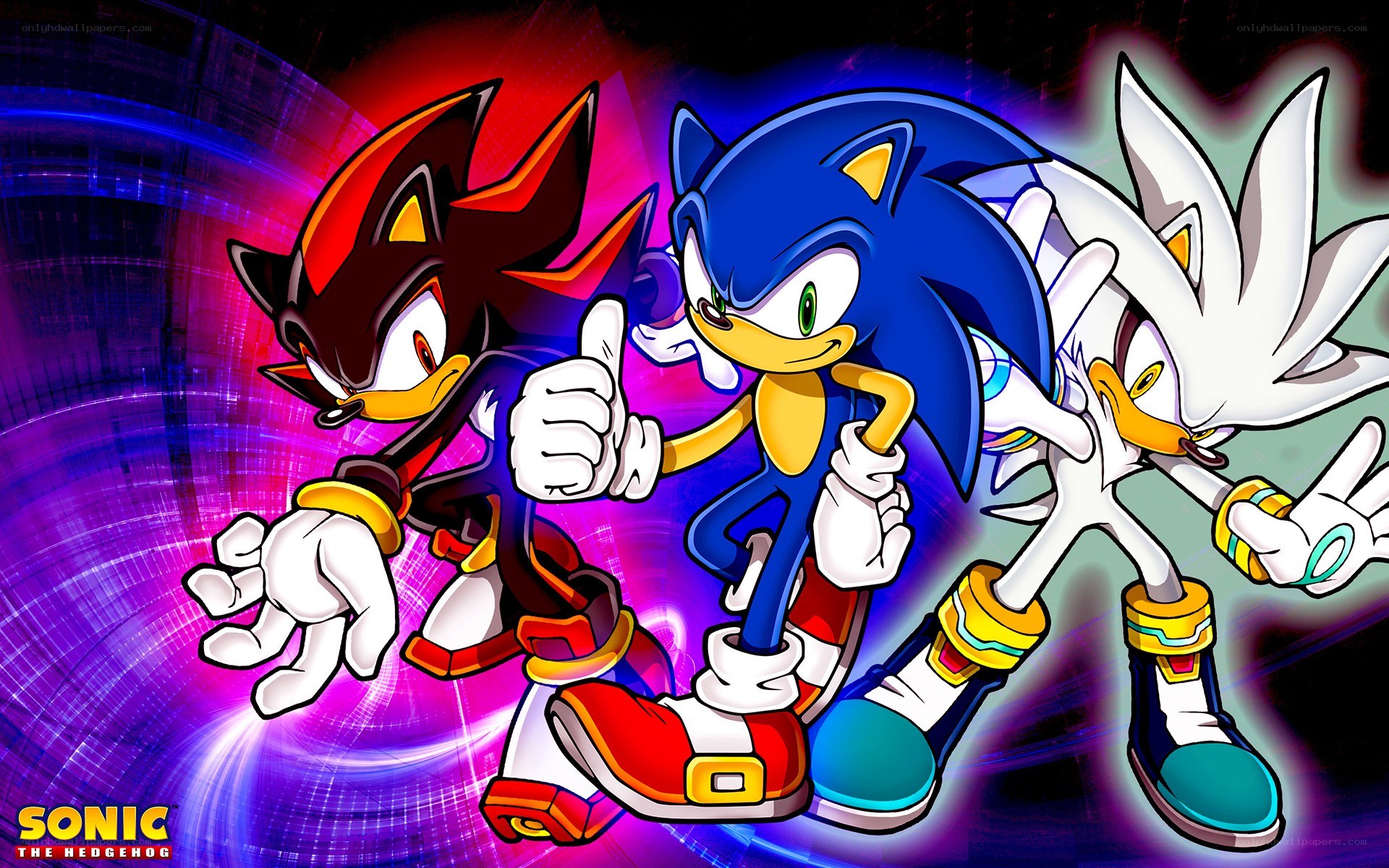 Sonic and his friends in action